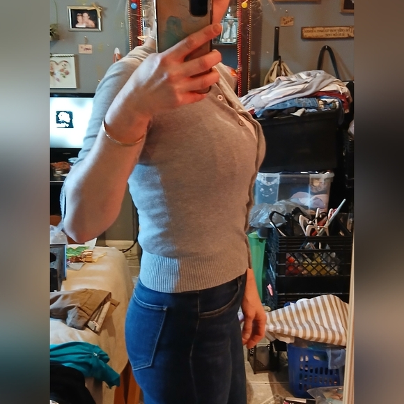 🎈MUST BUNDLE! Abound🎈BUY 1 GET 1 FREE🎈Stretchy 3/4 Sleeve Cardigan Sz S - Picture 5 of 9